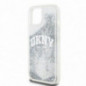 Kryt DKNY Liquid Glitters Arch Logo na Apple iPhone 15 Bílý