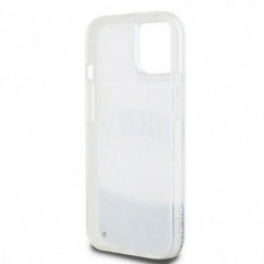 Kryt DKNY Liquid Glitters Arch Logo na Apple iPhone 15 Bílý