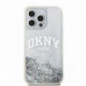 Kryt DKNY Liquid Glitters Arch Logo na Apple iPhone 15 Pro Bílý