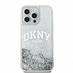 Kryt DKNY Liquid Glitters Arch Logo na Apple iPhone 15 Pro Max Bílý