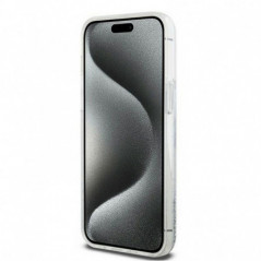 Kryt DKNY Liquid Glitters Arch Logo na Apple iPhone 15 Pro Max Bílý