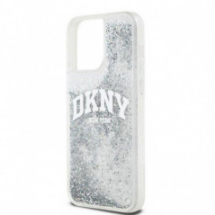 Kryt DKNY Liquid Glitters Arch Logo na Apple iPhone 15 Pro Max Bílý