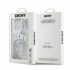 Kryt DKNY Liquid Glitters Arch Logo na Apple iPhone 15 Pro Max Bílý
