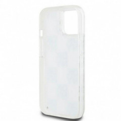 Kryt DKNY Liquid Glitters Checkered Pattern na Apple iPhone 15 Bílý