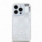 Kryt DKNY Liquid Glitters Checkered Pattern na Apple iPhone 15 Pro Bílý
