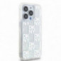 Kryt DKNY Liquid Glitters Checkered Pattern na Apple iPhone 15 Pro Bílý