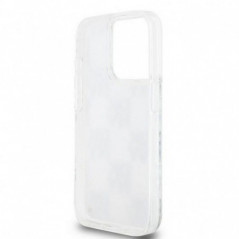 Kryt DKNY Liquid Glitters Checkered Pattern na Apple iPhone 15 Pro Bílý