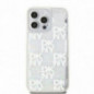 Kryt DKNY Liquid Glitters Checkered Pattern na Apple iPhone 15 Pro Max Bílý