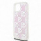 Kryt DKNY Liquid Glitters Checkered Pattern na Apple iPhone 15 Růžový
