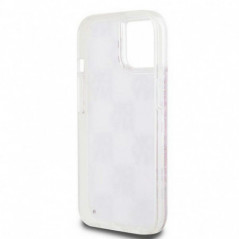 Kryt DKNY Liquid Glitters Checkered Pattern na Apple iPhone 15 Růžový