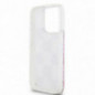 Kryt DKNY Liquid Glitters Checkered Pattern na Apple iPhone 15 Pro Růžový