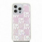 Kryt DKNY Liquid Glitters Checkered Pattern na Apple iPhone 15 Pro Max Růžový