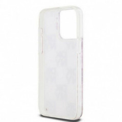 Kryt DKNY Liquid Glitters Checkered Pattern na Apple iPhone 15 Pro Max Růžový