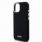 Kryt DKNY Silicone Horizontal Metal Logo na Apple iPhone 15 Plus MagSAFE  Černý