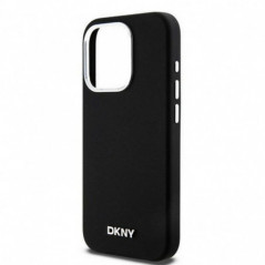 Kryt DKNY Silicone Horizontal Metal Logo na Apple iPhone 15 Pro MagSAFE  Černý
