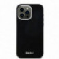 Kryt DKNY Silicone Horizontal Metal Logo na Apple iPhone 15 Pro Max MagSAFE  Černý