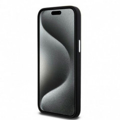 Kryt DKNY Silicone Horizontal Metal Logo na Apple iPhone 15 Pro Max MagSAFE  Černý
