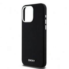 Kryt DKNY Silicone Horizontal Metal Logo na Apple iPhone 15 Pro Max MagSAFE  Černý
