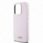 Kryt DKNY Silicone Horizontal Metal Logo na Apple iPhone 14 Pro MagSAFE  Růžový