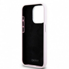 Kryt DKNY Silicone Horizontal Metal Logo na Apple iPhone 14 Pro MagSAFE  Růžový
