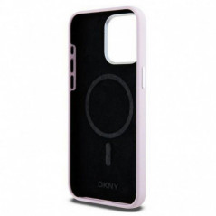 Kryt DKNY Silicone Horizontal Metal Logo na Apple iPhone 14 Pro Max MagSAFE  Růžový