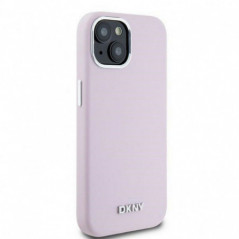 Kryt DKNY Silicone Horizontal Metal Logo na Apple iPhone 15 Plus MagSAFE  Růžový
