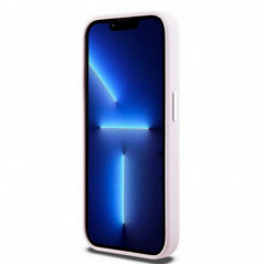 Kryt DKNY Silicone Horizontal Metal Logo na Apple iPhone 15 Pro MagSAFE  Růžový