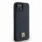 Kryt DKNY Pu Repeat Pattern Stack Logo na Apple iPhone 14 MagSAFE  Černý