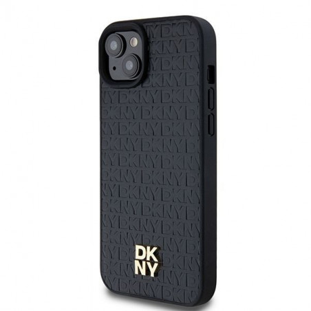 Kryt DKNY Pu Repeat Pattern Stack Logo na Apple iPhone 15 Plus MagSAFE  Černý