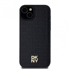 Kryt DKNY Pu Repeat Pattern Stack Logo na Apple iPhone 15 Plus MagSAFE  Černý