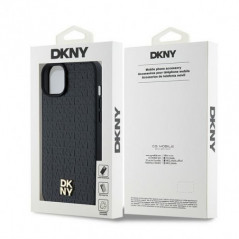 Kryt DKNY Pu Repeat Pattern Stack Logo na Apple iPhone 15 Plus MagSAFE  Černý