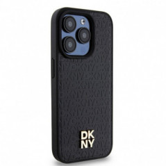 Kryt DKNY Pu Repeat Pattern Stack Logo na Apple iPhone 15 Pro MagSAFE  Černý