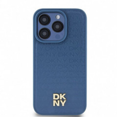 Kryt DKNY Pu Repeat Pattern Stack Logo na Apple iPhone 15 Pro MagSAFE  Modrý