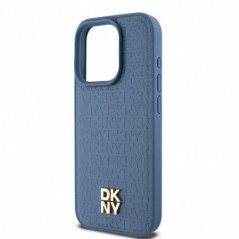 Kryt DKNY Pu Repeat Pattern Stack Logo na Apple iPhone 15 Pro MagSAFE  Modrý