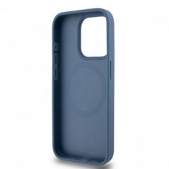 Kryt DKNY Pu Repeat Pattern Stack Logo na Apple iPhone 15 Pro MagSAFE  Modrý