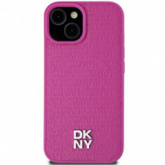 Kryt DKNY Pu Repeat Pattern Stack Logo na Apple iPhone 15 MagSAFE  Růžový