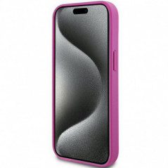Kryt DKNY Pu Repeat Pattern Stack Logo na Apple iPhone 15 MagSAFE  Růžový