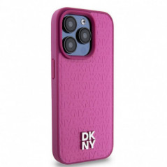 Kryt DKNY Pu Repeat Pattern Stack Logo na Apple iPhone 15 Pro MagSAFE  Růžový