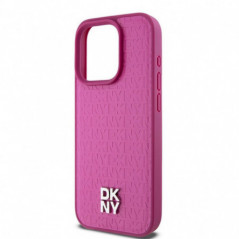 Kryt DKNY Pu Repeat Pattern Stack Logo na Apple iPhone 15 Pro MagSAFE  Růžový