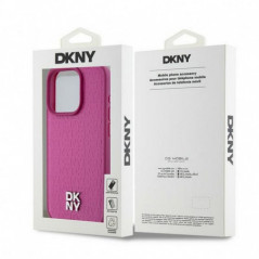 Kryt DKNY Pu Repeat Pattern Stack Logo na Apple iPhone 15 Pro MagSAFE  Růžový