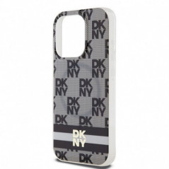 Kryt DKNY Checkered Pattern Printed Stripes na Apple iPhone 13 Pro Max MagSAFE  Černý