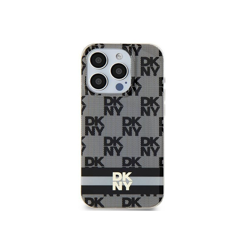 Kryt DKNY Checkered Pattern Printed Stripes na Apple iPhone 14 MagSAFE  Černý