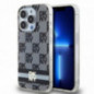 Kryt DKNY Checkered Pattern Printed Stripes na Apple iPhone 14 Pro Max MagSAFE  Černý