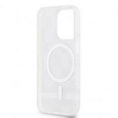 Kryt DKNY Checkered Pattern Printed Stripes na Apple iPhone 14 Pro Max MagSAFE  Černý