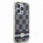 Kryt DKNY Checkered Pattern Printed Stripes na Apple iPhone 15 Pro Max MagSAFE  Černý
