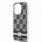 Kryt DKNY Checkered Pattern Printed Stripes na Apple iPhone 15 Pro Max MagSAFE  Černý