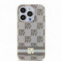 Kryt DKNY Checkered Pattern Printed Stripes na Apple iPhone 13 Pro Max MagSAFE  Béžový