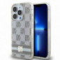 Kryt DKNY Checkered Pattern Printed Stripes na Apple iPhone 15 Pro Max MagSAFE  Béžový