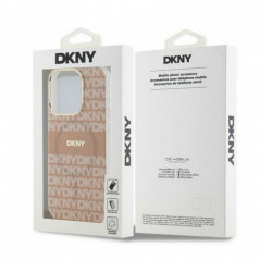 Kryt DKNY Repeat Texture Pattern Stripe na Apple iPhone 13 Pro Max MagSAFE  Růžový