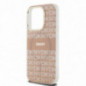 Kryt DKNY Repeat Texture Pattern Stripe na Apple iPhone 14 Pro MagSAFE  Růžový